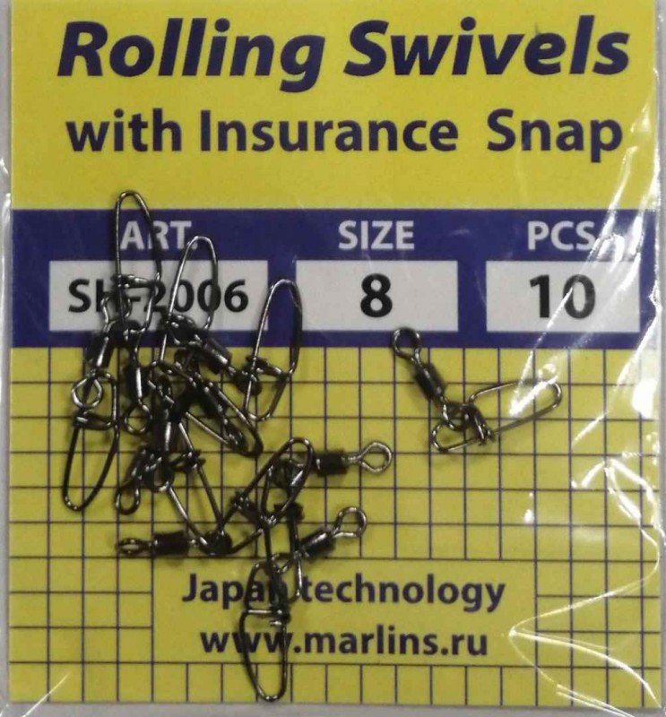 Карабины "Marlin's" SH2006-008 Rolling Swivels with Insurance Snap SH2006-008