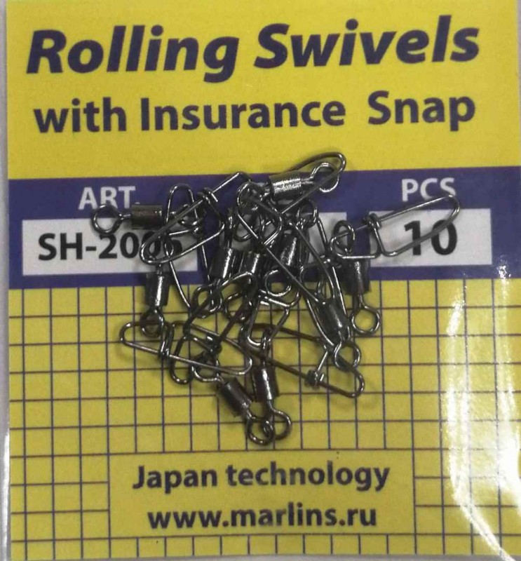Карабины "Marlin's" SH2006-006 Rolling Swivels with Insurance Snap SH2006-006