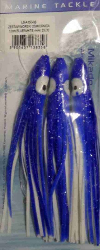 Подвеска морская Mikado Octopus Rig (Blue/White), 12cm, №7/0(3)LS-A150-06