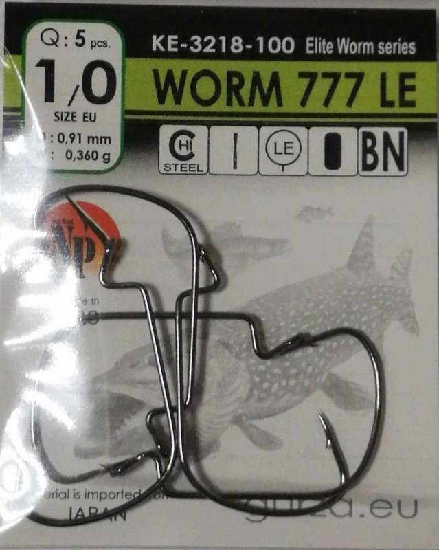 Крючки Gurza-WORM 777 LE №1/0 BN (5шт/уп)