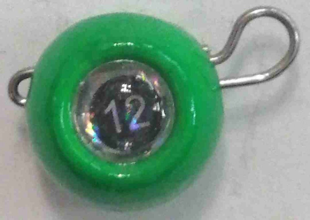Груз крашеный разборная чебурашка "ШАР" 12 гр., цвет 07-зеленый