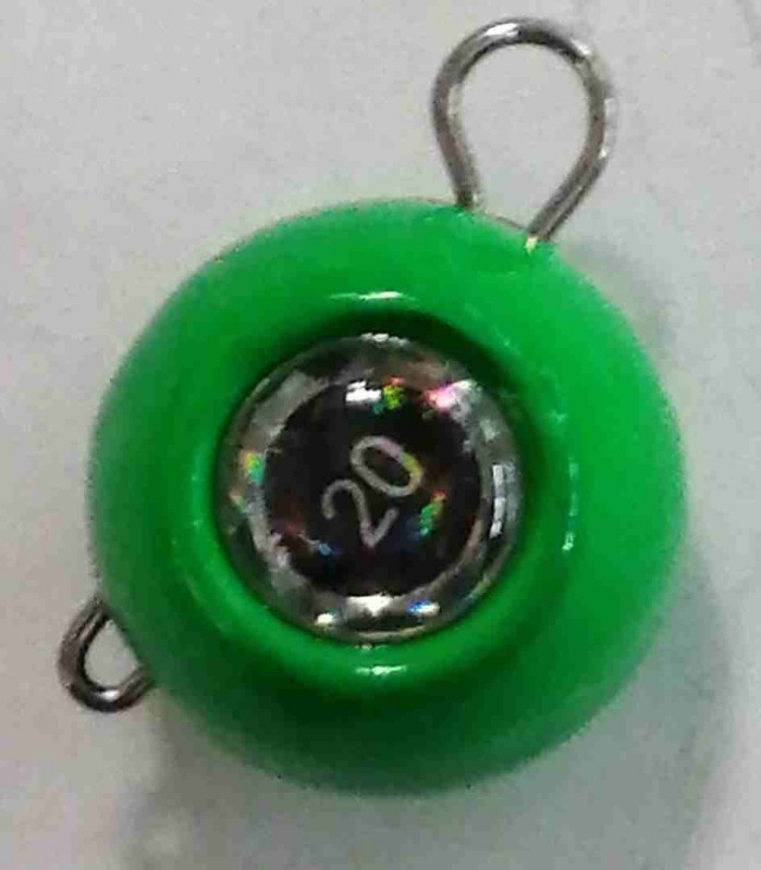 Груз крашеный разборная чебурашка "ШАР" 20 гр., цвет 07-зеленый