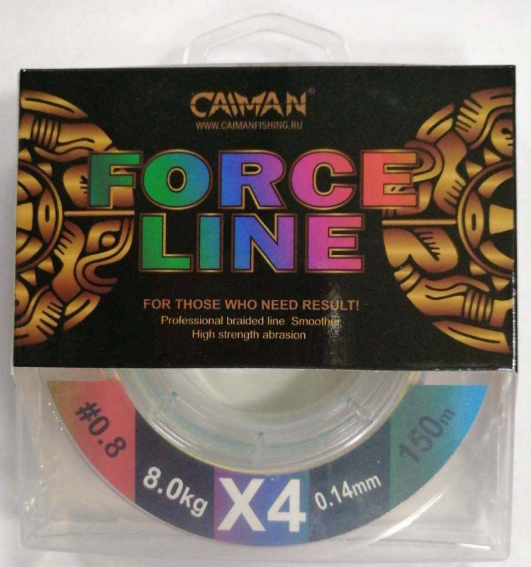 Шнур Caiman Force Line 0,14мм 150м #0.8 цветной 185520