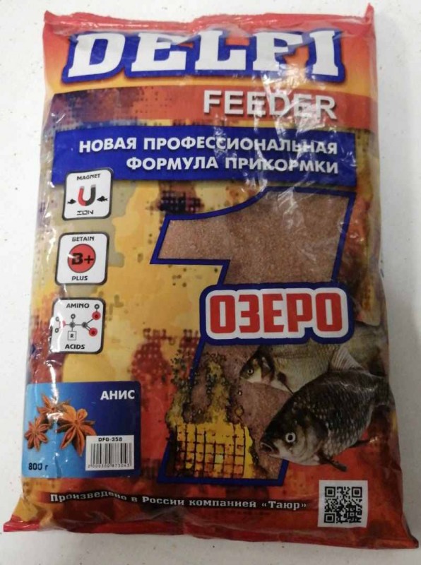 Прикормка DELFI Feeder (озеро; анис, 800 г)