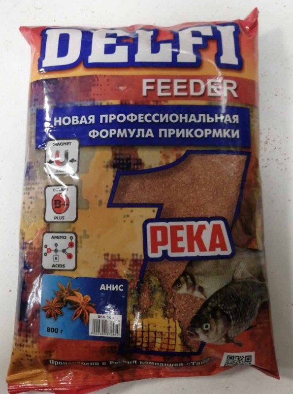 Прикормка DELFI Feeder (река; анис, 800 г)