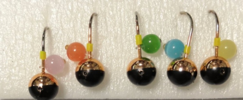 Мормышка литая "Marlin's" Шар 6мм (1,22гр) серьга "кошачий глаз" 7000-419