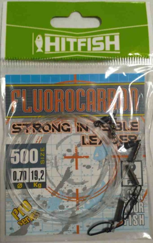 Поводок флюорокарбоновый HITFISH STRONG INVISIBLER LEADER (500 mm, d 0.70, 19,2 kg) (2 шт/уп)