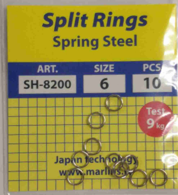 Заводные кольца "Marlin's" Spring Steel  6мм уп.10шт.
