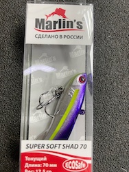 Раттлин Marlin's SUPER SOFT SHAD 70S 70мм/17,5гр цвет "Фиалка" SS70-042