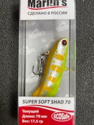 Раттлин Marlin's SUPER SOFT SHAD 70S 70мм/17,5гр цвет "Яблоко" SS70-058