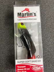 Раттлин Marlin's SUPER SOFT SHAD 80S 80мм/25гр цвет "Обама" SS80-007