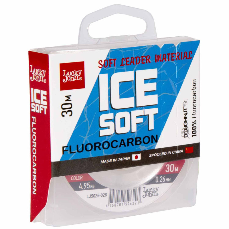 Леска моно. Lucky John ICE SOFT FLUOROCARBON 030/030